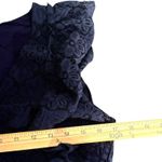 A New Day Floral Lace Overlay Dress Ruffle Cap Sleeves Size M Blue Hi Low Hem Photo 9