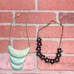Teal & black floral statement necklaces Photo 1