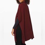 Lululemon Call Me Cozy Burgundy Full Zip Cotton Yak Blend Knit Wrap Poncho OSFA Photo 1