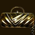 Madam vintage gold/ rhinestone metal evening clutch! Nwt Gold Photo 2
