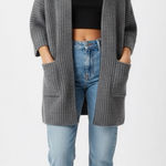 Zoe Couture 100% Cashmere Gray Shrug Sweater Cardigan Small Photo 0