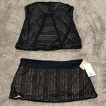 Alex Marie  Fit Solution Black/Cream Two Piece Tankini & Skirt Swim Set SIZE M Photo 0