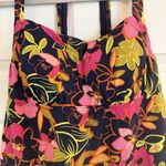 Land’s End Sz 10 Tankini Top Deep Sea Jungle Print Blouson Floral Halter Summer Photo 2