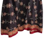 Soft Surroundings Wrap Skirt Beaded Floral Print Maroon Red Maxi Length TL Photo 5