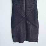 Mara Hoffman Mara Huffman Black Metallic Knit Ribbed Bodycon Dress with Zipper Details Photo 9