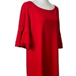 Tiana B . Dress Shift Ruffle Sleeves Scoop Neck Red Petite Women’s Size 12P Photo 1