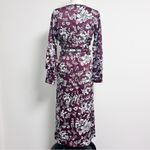 Bardot Jolie Floral V Neck Cuff Sleeve Sheer Lattice Ruffle Midi Dress Small 6 Photo 5