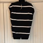Pretty Garden Black and White Striped Zip-Up Vest Women Size Medium Photo 1