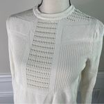Torn By Ronny Kobo  white pointelle perforated‎ faige sweater size small Photo 4