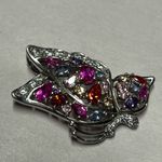 Sterling Silver Vintage  Colorful Butterfly Pendent Signed Jewelry Piece Photo 9