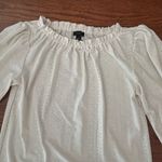 Ann Taylor Eyelet Ivory Smocked Neck Puffed Sleeve Blouse Size XS balloon sleeve Photo 5