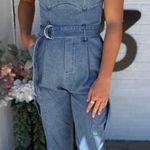Strapless jumpsuit Blue Photo 2