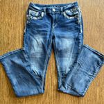 GRACE IN LA Jeans Bootcut Med Wash Bling Flap Pocket Embellished Distressed 28 Photo 0