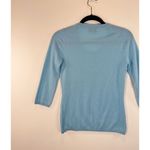 Allude Womens Sweater Blue Crewneck Cashmere Knit 3/4 Sleeve Pullover Jumper XS Photo 7