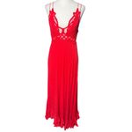 Free People NEW Size S Adella Maxi Slip Dress Sleeveless Boho Crochet Lace Red Photo 5