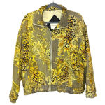 Vintage Baroque Leopard Silk Bomber Jacket | East West Versace Style 90s Small Gold Photo 0