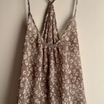 Cherish  Tan and Cream Cheetah Patterned Tank Top Size Small Photo 0