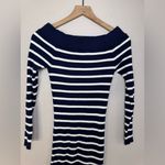 Caroline Constas New York Navy Blue White Striped Maxi Sweater Dress Small Photo 3