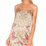 NBD Revolve Floral Tan Satin Frieda Mini Dress Photo 0