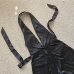 Primi Black Halter Style Short Romper Silky Tuxedo Flaps Size Medium Open Back Photo 1