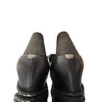 UGG Neoma Black Leather Knee High Heeled Boots Braided Strap Women’s Size 9.5 Photo 4