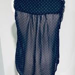 Gap Factory Navy Blue White Polka Dot Blouse Top Photo 2
