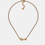 Christian Dior Dior Lucky Charms Necklace Antique Gold-Finish Metal and Pink Crystal Photo 0