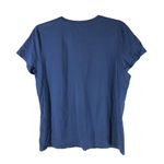 LL Bean Womens T Shirt Top Crew Neck Short Sleeve Pima Cotton Stretch Blue L Size L Photo 1