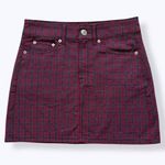American Eagle Women’s Red Maroon Ne(X)t Level High Waisted Plaid Mini Skirt 14 Photo 0