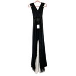 Alexis NWT ‎ Federico Long Pleated Organza Silk Maxi Dress Black White Size XS Photo 3