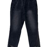 Simple Society  jeans size 13/31 black button up frayed edges high rise NWOT Photo 0