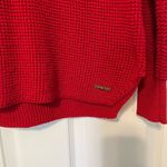 MICHAEL KORS red sweater cowl neck waffle knit XS Photo 3