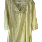 Malvin Hamburg Germany Size Medium Butter Yellow 100% Linen Tunic‎ Top Photo 0