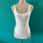 Aerie NWT  Shine Rib Birthday Scoop Cheekiest One Piece Swimsuit White Size XS Photo 2