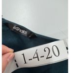 Eshakti Dress Womens 2 Blue Long Sleeve Midi Ruched Bodice Flare Cotton Spandex Photo 2