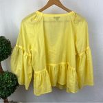 Worth Yellow 3/4 Length Sleeve Peasant Boho Bohemian Farmhouse Blouse Top L Size L Photo 1