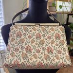 Vintage 50s/60s Gaymode Gold Floral Tapestry Clasp Lock Top Handle Purse Bag Photo 1