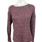 Susina Women's Red Long Sleeve Pullover Crew Neck Crochet Knitted Sweater Top L Size L Photo 0