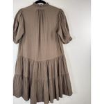 Apiece Apart  Womens Dress Brown Las Alturas Mini Tiered Puff Sleeve A Line XS Photo 9