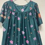 Anthony Richards 1X Colorful Teal‎ Cat Print House Dress MuuMuu Butterfly Lounge Photo 0