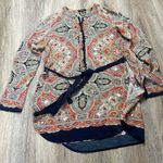 Theory  Marseille Premont Paisley Tieback 100% Silk Tunic Photo 5