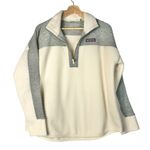 Vineyard Vines Mixed Media Cream & Gray Quarter Zip Pullover Sherpa L Photo 1