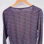 Toad&Co Dress‎ Womens Medium Blue Red Flower Print Organic Cotton Blend Pockets Photo 6