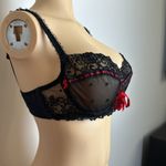 Jezebel sexy Black Lace Bra with Red Accents 38B Size undefined Photo 2