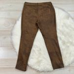 Chico's Chico’s Women's Brown Caoted Faux-Suede Worn Luggage Slim Pants Size 1 US 8 - M Photo 3