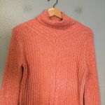 Sundance  Women's Pink Cable Knit Turtleneck Sweater Silk Blend Size Small Cozy‎ Photo 3