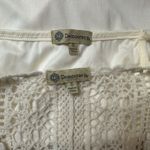 Democracy Boho Crochet Lace Tie Front Top & Lining Tank Cream Peasant‎ Festival Small Photo 4