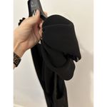 Loft EUC $98 Ann Taylor Petites Bow Shoulder V Neck Pleated Black Dress Size 4P Photo 4