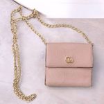 Gucci Authentic Marmont French flap bifold wallet on chain pink gold Photo 0