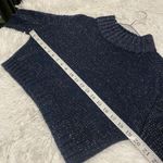 H:ours Crop Turtleneck Sweater in Navy Blue Shimmer XS Photo 2